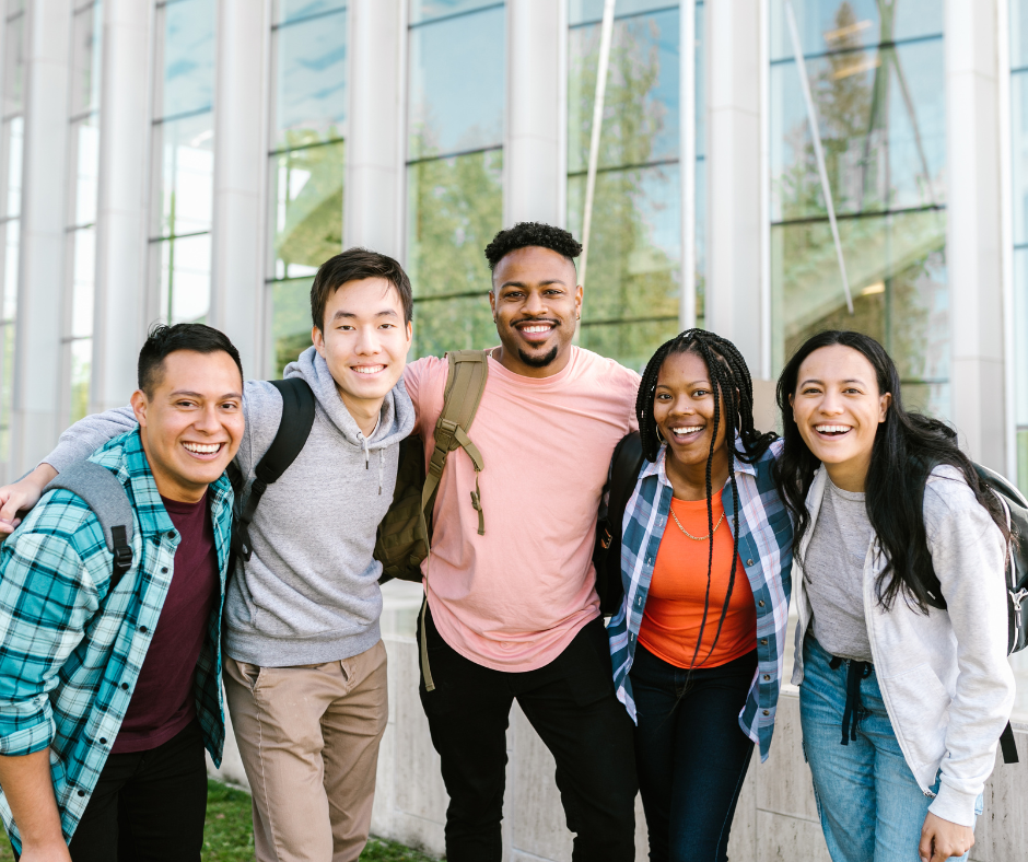 College students together smiling