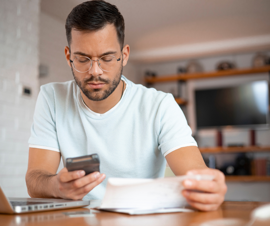 Single adult paying bills