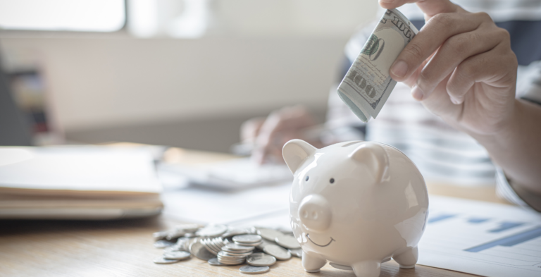 Piggy Bank with Savings