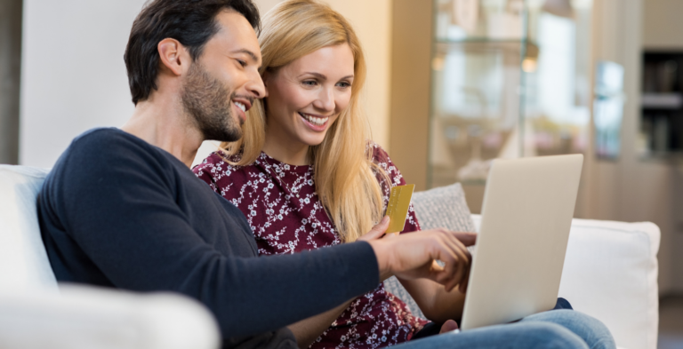 Couple discussing spending vs saving
